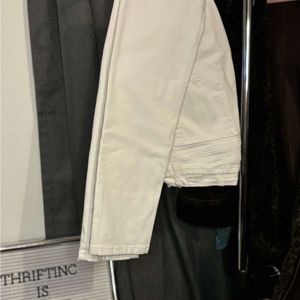 Rise High Ankle White Skinny Jeans